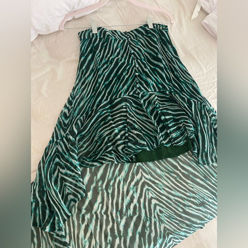 Green zebra rococo sands high low skirt